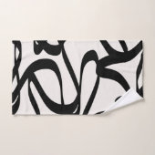 Abstrakte Swirbellinien formen schwarz und beige C Badhandtuch Set (Handtuch)