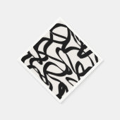 Abstrakte Swirbellinien formen schwarz und beige C Serviette (Ecke)