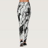 Abstrakte Swirl Art fließt flüssige Wolken Leggings (Rückseite)
