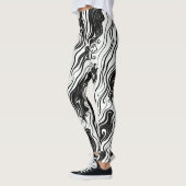 Abstrakte Swirl Art fließt flüssige Wolken Leggings (Links)