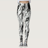Abstrakte Swirl Art fließt flüssige Wolken Leggings (Vorderseite)