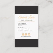 Abstrakte Swirl Hands Nail Artist Business Card Visitenkarte (Rückseite)