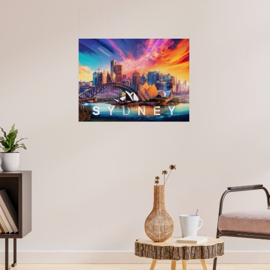 Abstrakte Sydney Australien Skyline Poster (Wohnzimmer 3)