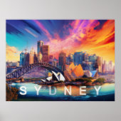 Abstrakte Sydney Australien Skyline Poster (Vorne)