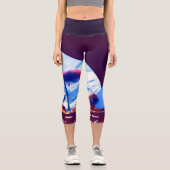 Abstrakte Sydney Opera House Funky Art Capri Leggings (Vorderseite)