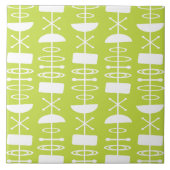 Abstrakte Symbole der Atomzeit Fliese (Vorderseite)