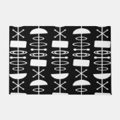 Abstrakte Symbole der Atomzeit Schwarz-weiß Fußmatte (Vorderseite)