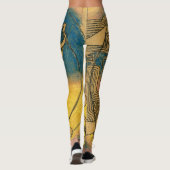 Abstrakte Symbolik Jugendstil Stilvolle Frauen Leggings (Rückseite)