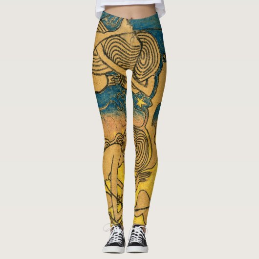 Abstrakte Symbolik Jugendstil Stilvolle Frauen Leggings (Vorderseite)