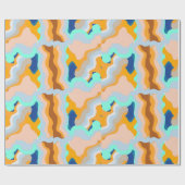 Abstrakte Symmetrie mit blühenden Krümmern Gelb Geschenkpapier (Flach)