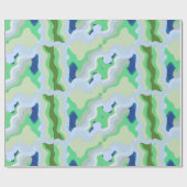 Abstrakte Symmetrie mit grünen Krümmern Geschenkpapier (Flach)