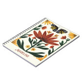 Abstrakte symmetrische Blumen und Motten Notizblock (Linke Seite)