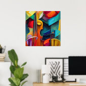 Abstrakte Symphoniegemälde für Geige, druckbar Poster (Heimbüro)