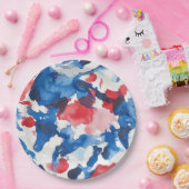 Abstrakte Tafel mit rotem und blauem Wasser Pappteller (Party)