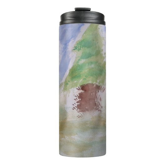 Abstrakte Tannenbaume Thermosbecher (Vorderseite)