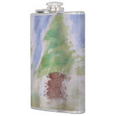 Abstrakte Tannenbaume Vinyl-Wrapped Flask Flachmann (Links)