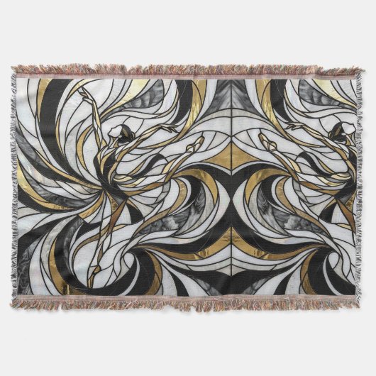 Abstrakte Tänzer Gold Motion Decken (Vorderseite)