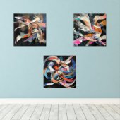 Abstrakte Tänzer in Bewegung Bilderwand Sets (Holzboden)