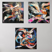 Abstrakte Tänzer in Bewegung Bilderwand Sets (Vorderseite)