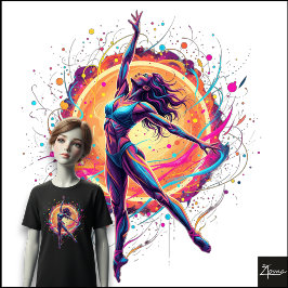 Abstrakte Tänzerin Neon-Linien Dynamische Kunst Tri-Blend Shirt