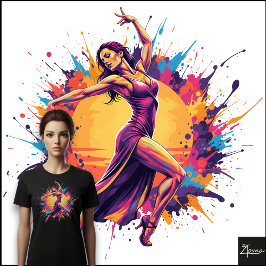 Abstrakte Tänzerin Neonskleid Dynamischer Spritzer Tri-Blend Shirt