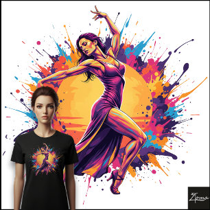 Abstrakte Tänzerin Neonskleid Dynamischer Spritzer Tri-Blend Shirt