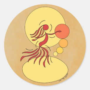 Abstrakte Tänzerin Runder Aufkleber