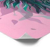 Abstrakte Tapete in Pastellfarben Poster (Ecke)