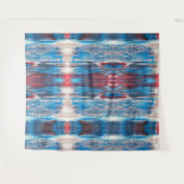 Abstrakte Tapisserie in Rot und Blau Wandteppich (Vorderseite (Horizontal))