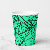 Abstrakte Tasse aus Schwarz und Türkis Pappbecher (Rückseite)