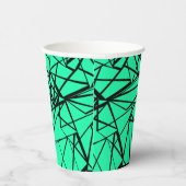 Abstrakte Tasse aus Schwarz und Türkis Pappbecher (Rechts)