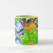 Abstrakte Tasse Blau, Gelb und Grün (Zentrum)