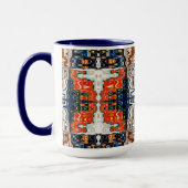 Abstrakte Tasse Rot, Weiß und Blau (Links)