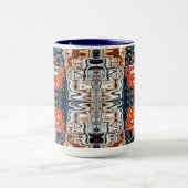Abstrakte Tasse Rot, Weiß und Blau (Zentrum)