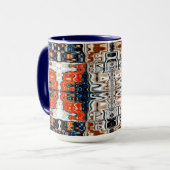 Abstrakte Tasse Rot, Weiß und Blau (Vorderseite Links)