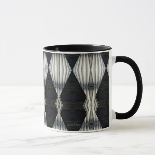 Abstrakte Tasse Schwarz/Weiß 2 (Rechts)