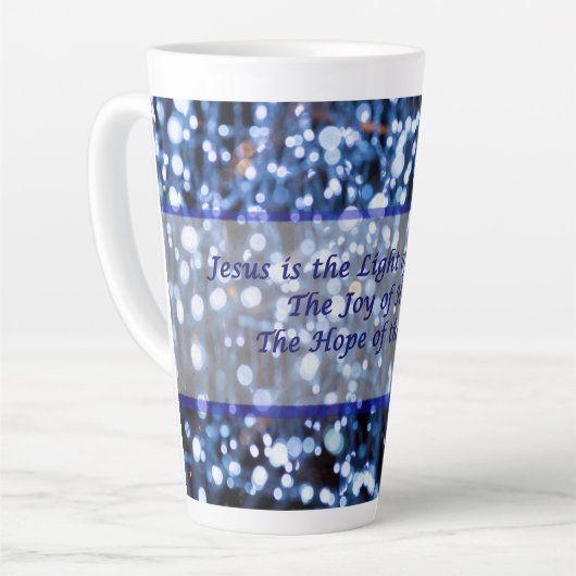 Abstrakte Tasse von blauem Lighttext (Linke Ecke)