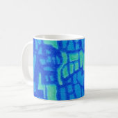 Abstrakte Tasse von Electric Blue und Aqua (Vorderseite Links)