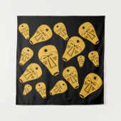 Abstrakte Tätowiermaske der Aborigine Wandteppich (Vorderseite)