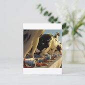 Abstrakte Taubenmeldung Postkarte (Stehend Vorderseite)