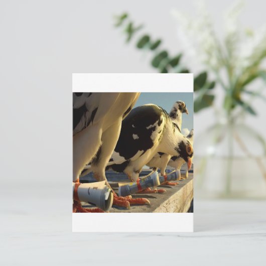 Abstrakte Taubenmeldung Postkarte (Stehend Vorderseite)