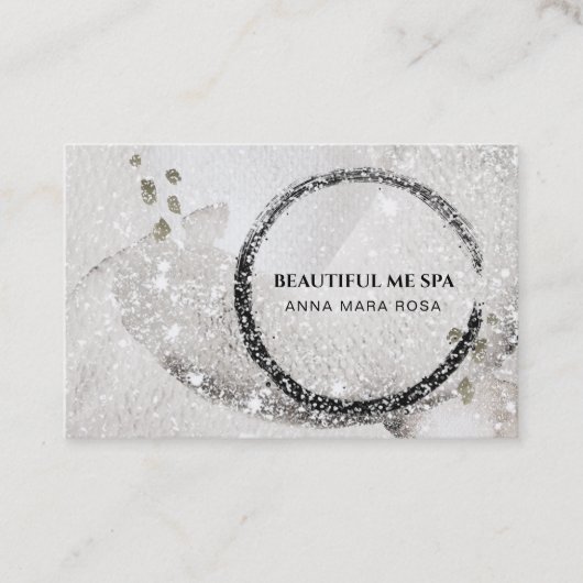 *~* Abstrakte Taupe Glitzer Business Card Visitenkarte (Vorderseite)