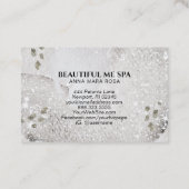 *~* Abstrakte Taupe Glitzer Business Card Visitenkarte (Rückseite)