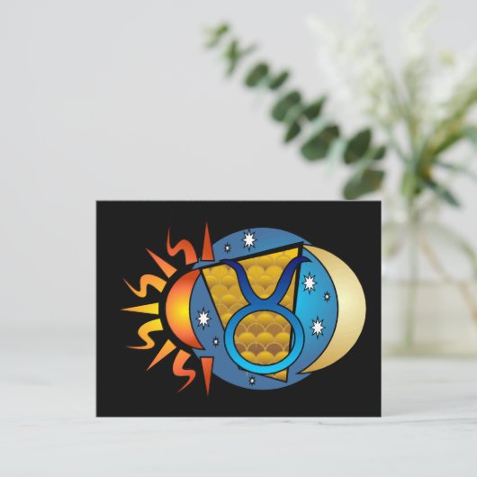 Abstrakte Taurus Postkarte (Stehend Vorderseite)