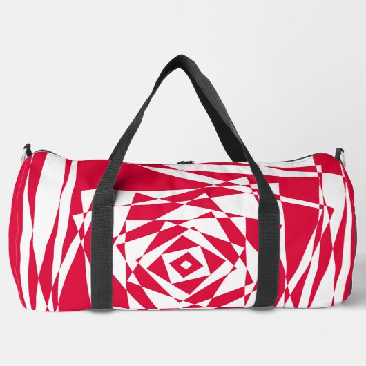 Abstrakte Täuschung "Weiß und Rot" - Tasche "Fett" (Vorderseite)