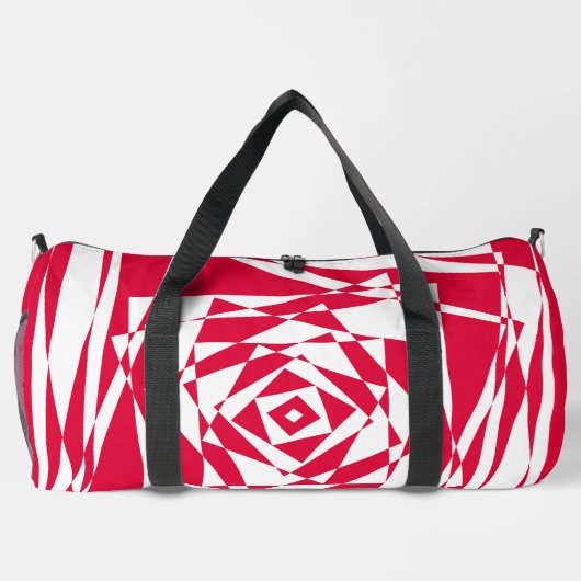 Abstrakte Täuschung "Weiß und Rot" - Tasche "Fett" (Rückseite)