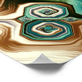 Abstrakte Teal-Achat-Wellen Poster (Ecke)