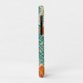 Abstrakte Teal-, Orange- und Beige-Blumen Case-Mate iPhone Hülle (Hinten/Links)