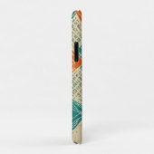 Abstrakte Teal-, Orange- und Beige-Blumen Case-Mate iPhone Hülle (Hinten/Rechts)