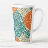 Abstrakte Teal-, Orange- und Beige-Blumen Milchtasse (Rechts)